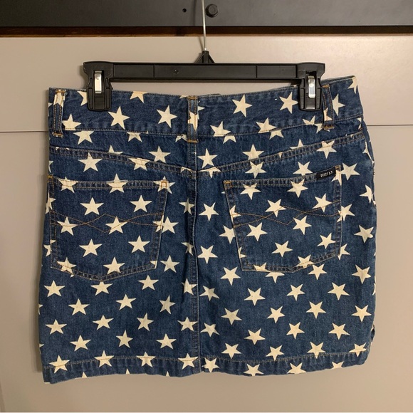 Quizz Y2K 90’s Vintage Denim Star Pattern Americana Skirt Size 7/8 - Picture 3 of 4